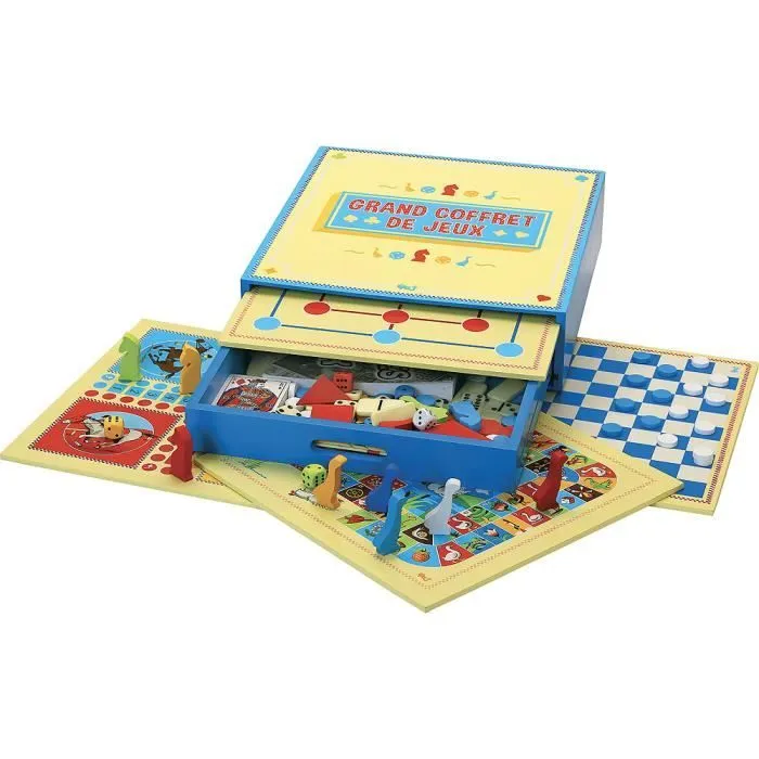 Jeu de société en bois - L'ARBRE A JOUER - Grand Coffret de Jeux - 200 Règles-0