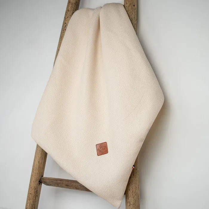 Couverture été en coton nid d'abeille 100x70 cm Beige-1