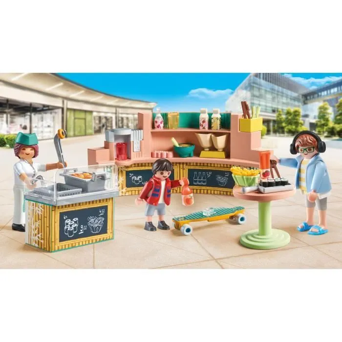 PLAYMOBIL 71538 Stand de restauration rapide, My Life, 54 pièces, Dès 5 ans-1