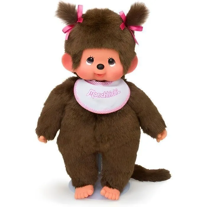 Peluche - SEKIGUCHI - Monchhichi - Fille - Tresses Roses - 45cm-0