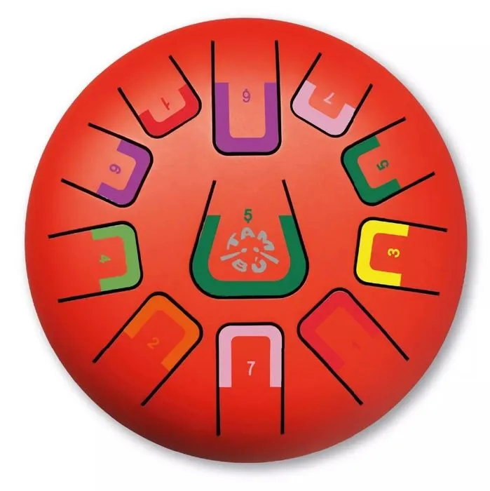 Tambú - Tongue Drum 11 notes rouge - JUEGACONMIGO-0