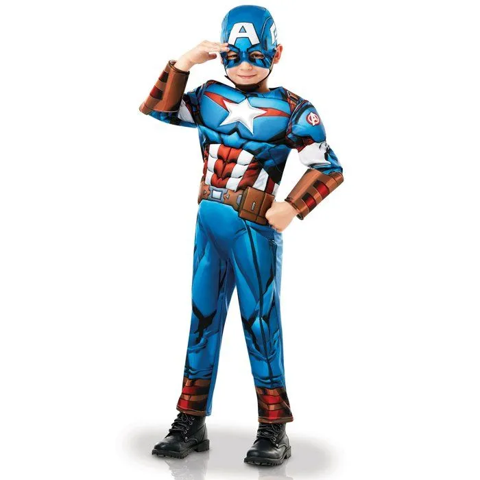 Déguisement Captain America Garçon - Avengers - Modèle Personnage Fiction - Bleu Blanc - Polyester-2
