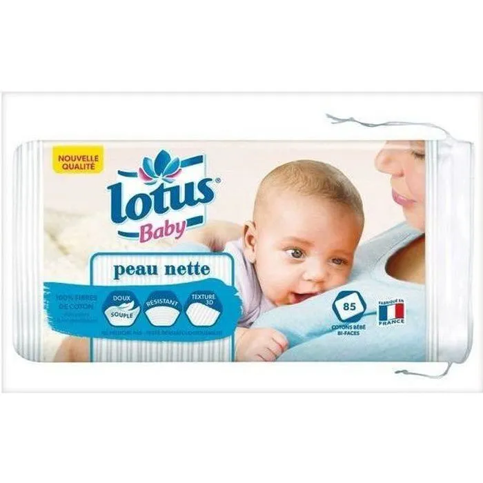 Cotons carré baby original x 85 Lotus-0