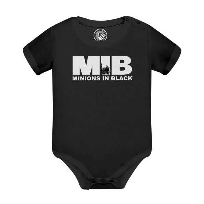 Body Bébé Manche Courte Noir MIB Minions in Black Parodie Film Anime-0