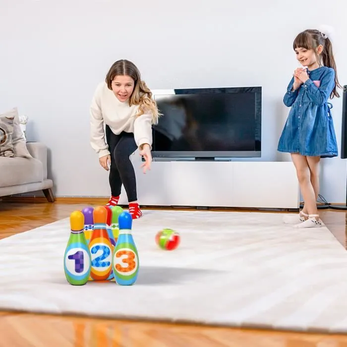 Jeux de Quilles - Enfant - 10 Quilles + 2 Boules - Plastique ABS - 29x15x8cm - Mixte-3