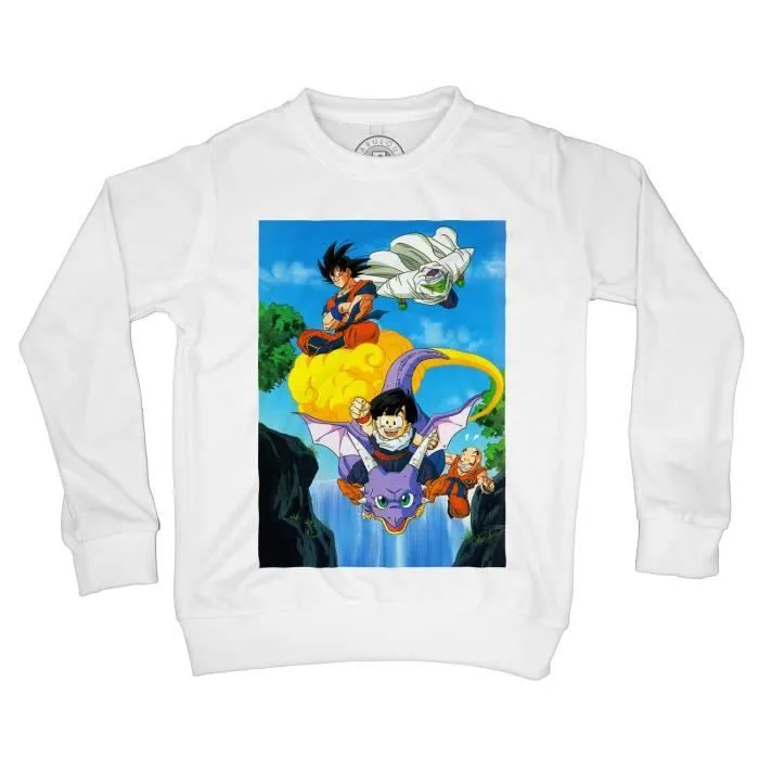 Sweat-Shirt Enfant - FABULOUS BIJOUX - Dragon Ball Z - Manches Longues - Col Classique - Blanc-0