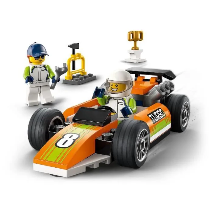 LEGO® 60322 City Great Vehicles La Voiture de Course, Jouets Créatifs Style Formule 1 pour Enfants +4 Ans, avec Minifigures-1