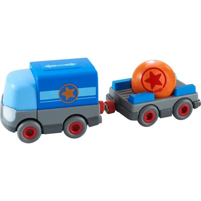 HABA - Jeu Véhicule - Camion Remorque Deux Modes Propulsion - 4 Roues Motrices-0