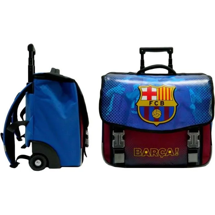 FC BARCELONE Cartable à Roulettes 41Cm 2 Compartiments + 1 Poche-0