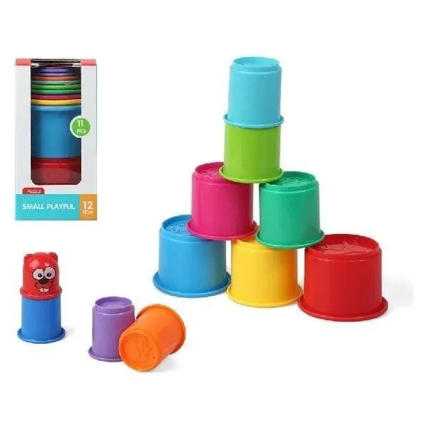 Jeu éducatif - Gobelets colorés - 11 pièces - Pour enfants de 12 mois et plus - Plastique - Mixte-1