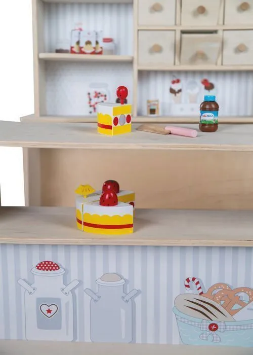 ROBA Marchande en Bois Café & Shop - Jouet d'Imitation - Naturel - À Partir de 3 Ans-4