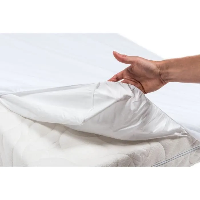 Drap housse bébé + alèse 2 en 1 coton imperméable blanc 70x140 cm - P'tit Lit-3