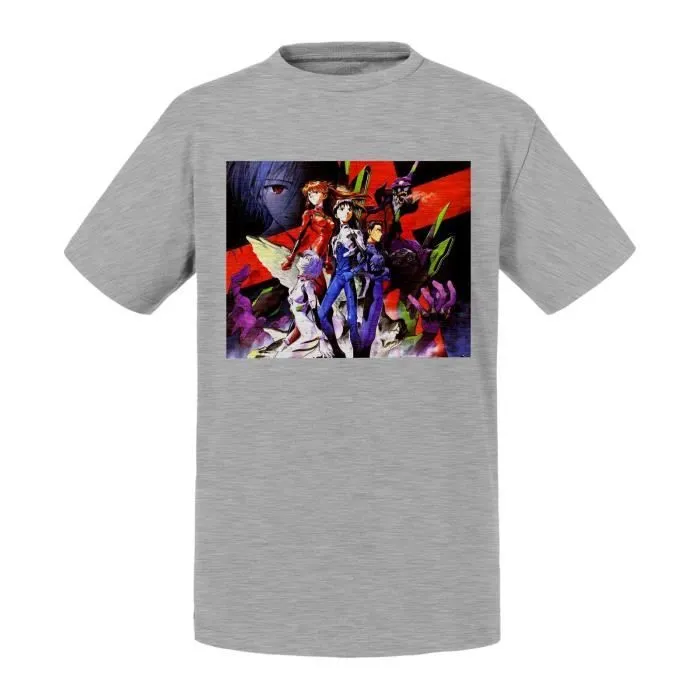 T-shirt Enfant Gris Neo Genesis Evangelion Mecha Apocalypse Manga-0
