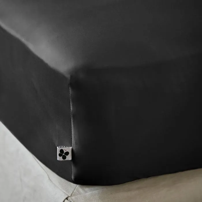 Drap housse 140 x 190 cm bambou salomé truffe Noir-1