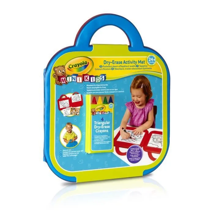 Crayola - Mini Kids - Mon 1er pupitre effaçable à sec - Jouet pour enfant - Bleu - Mixte-2