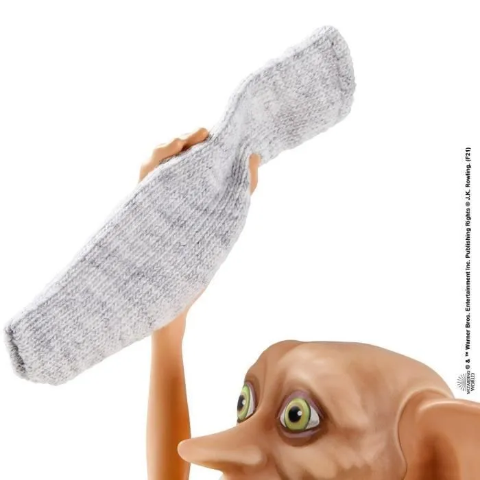 Harry Potter - Poupée Dobby l'Elfe de maison avec Tunique en Tissu et Accessoire Chaussette - Poupée Figurine - Dès 6 ans-4