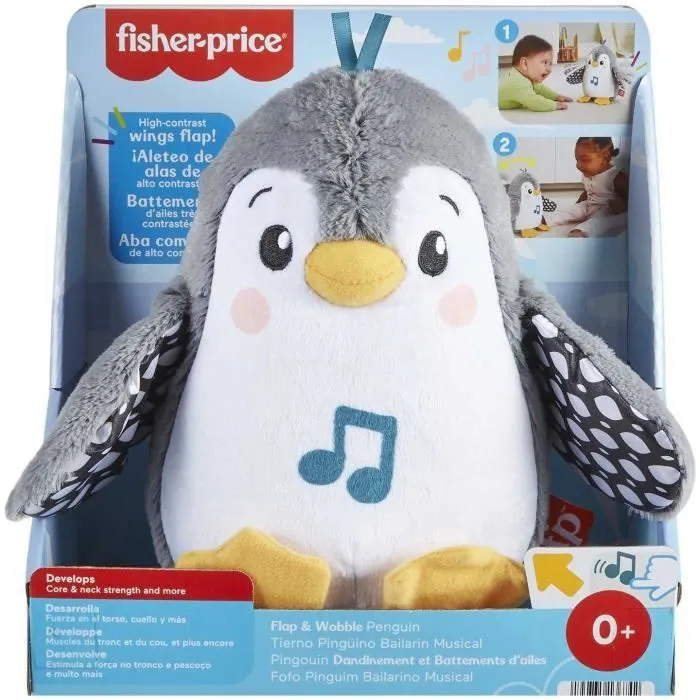 Fisher-Price-Mon Pingouin d’Éveil-Peluche Musicale HNC10-1