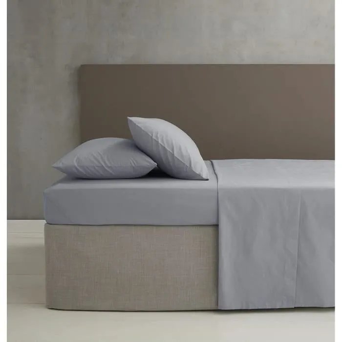 Drap - Catherine Lansfield - BD-18277-W-SFL-GY - Polycoton - 180 x 290 cm - Lavable en machine-1