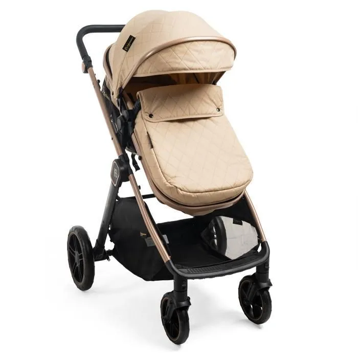 BEBELISSIMO - Poussette combinée trio 3 en 1 - siège auto 0+ IRIS – nacelle – dès la naissance – jusqu’à 22kg  - beige-4