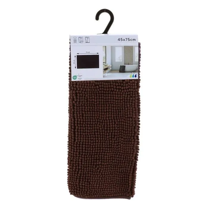 Tapis de salle de bain en Microfibre Boules - TENDANCE - Marron - 45 x 75 cm - Anti-dérapant-1