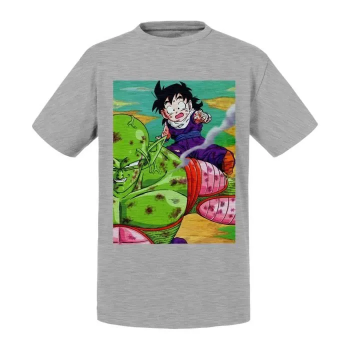 T-shirt Enfant Gris Santan Petit Coeur Protege Sangohan Dragon Ball Z Dbz Manga-0