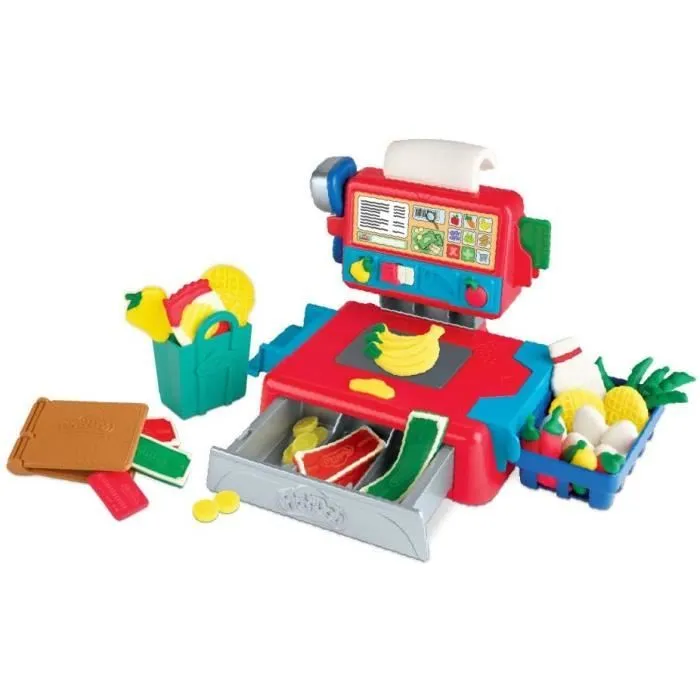 PLAY-DOH Caisse enregistreuse - avec 4 pots de pâte à modeler atoxique - Les classiques-1