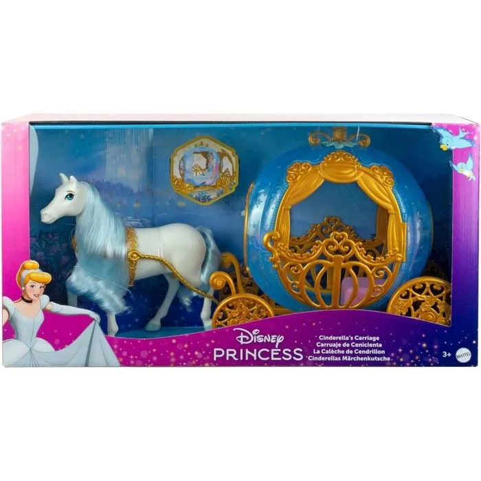 Calèche de Cendrillon - MATTEL - Disney Princesses - Détails dorés - Cheval blanc - À partir de 3 ans-5