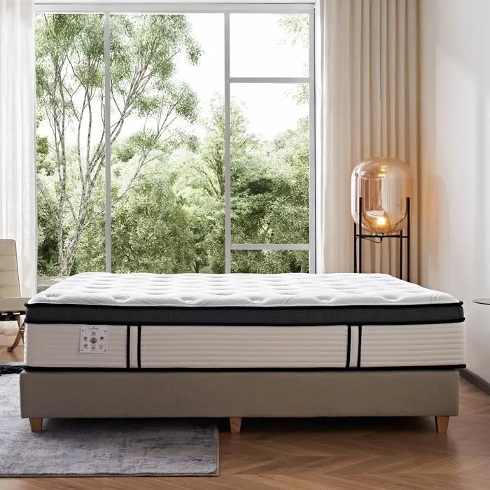 Matelas Grand View 140x190 by Sampur | Épaisseur 26cm - Mémoire de Forme - Ressorts Ensachés - Latex Naturel - Confort & Longévité-1