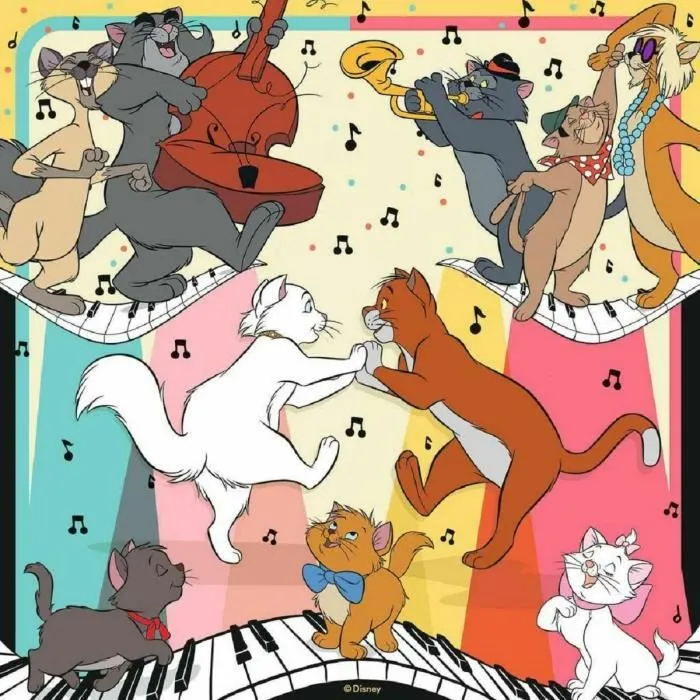 Puzzle Disney Ravensburger - Aristochats, Rox et Rouky, Dalmatiens - 3x49 pièces-1