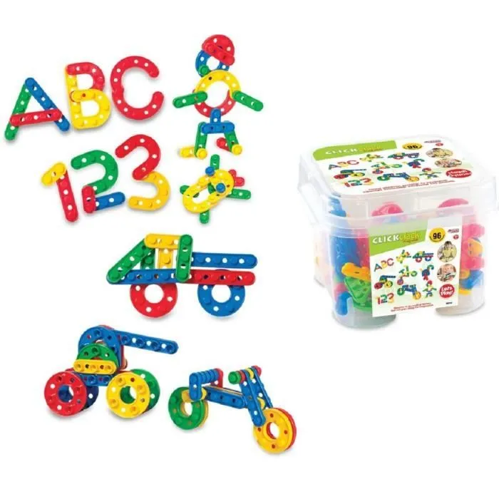Dede Jeux de Construction d'Enfant, Briques de 96 Pcs, Blocs de Construction, Cubes en Plastique Jouet de Briques, Cadeau d'Enfant-0
