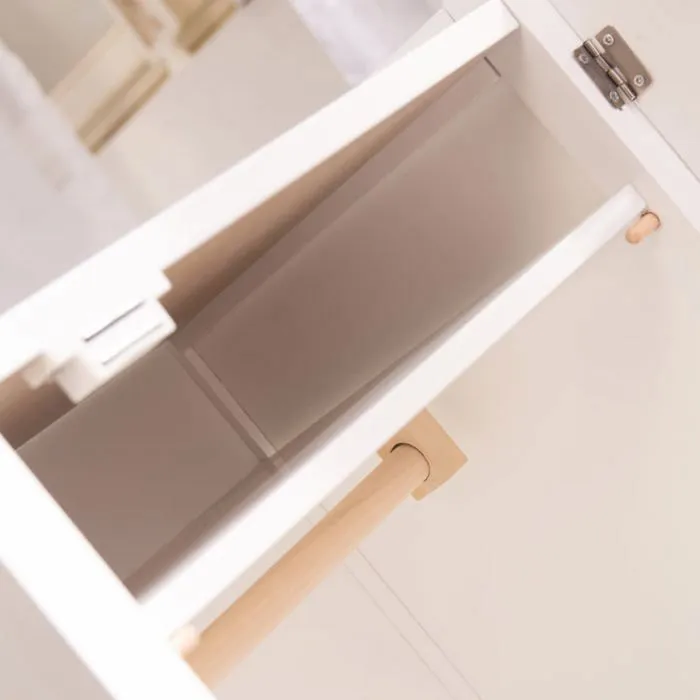 Armoire de Poupée en Bois Stella - ROBA - Penderie et Étagère - Blanc / Motif Étoile-3