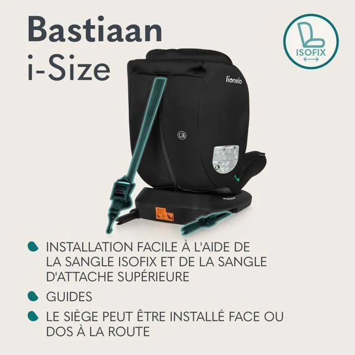 Siège-auto bébé évolutif LIONELO Bastiaan i-Size - Base pivotante 360° -ISOFIX - 40-150 cm - De 0 à 36 kg - Groupe 0/1/2/3 - Rose-3