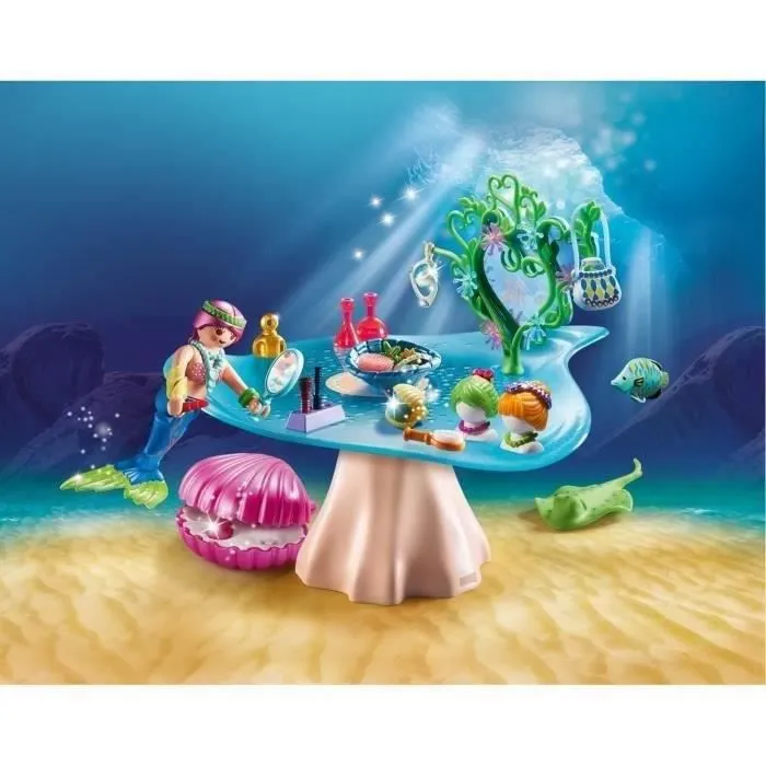 PLAYMOBIL - Magic Les Sirènes - Salon de beauté et sirène avec accessoires de beauté et boîte à perles - 70096-2