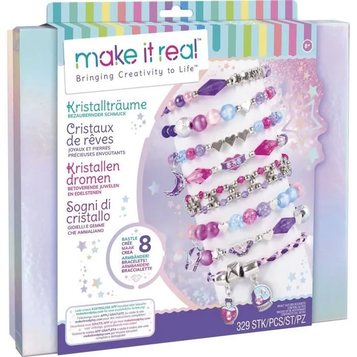 Coffret Bijoux Cristaux De Reve Envoutants - Make It Real - Fabrication de bijoux enfants - Dès 8 ans - Lansay-0