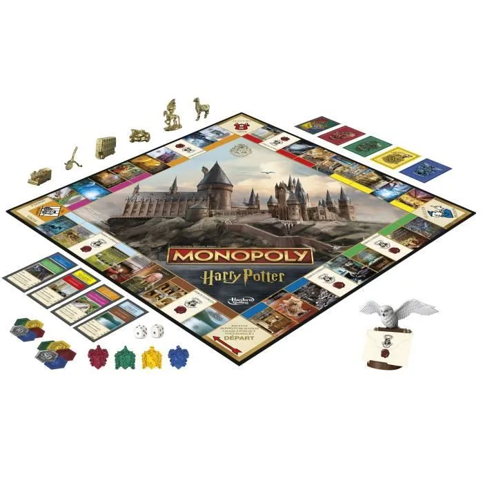 Monopoly Harry Potter édition, Jeu de société de plateau, Aventures magiques à Poudlard, dès 8 ans, 2 à 6 joueurs-4