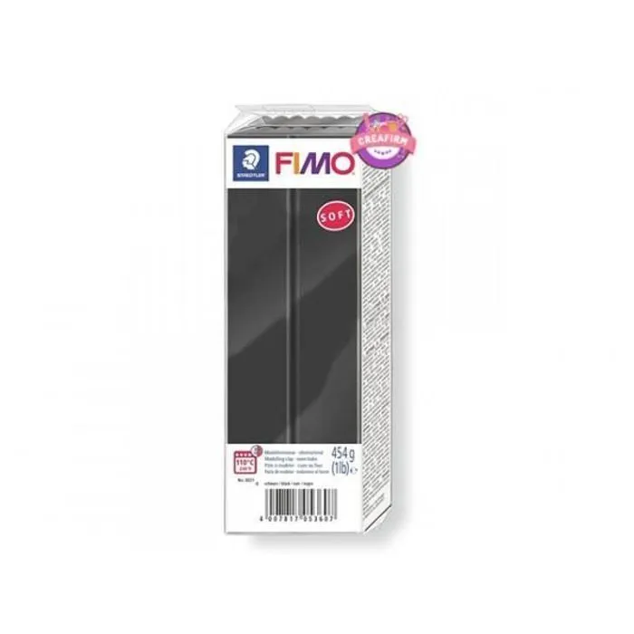 Pâte polymère - Fimo - Soft - 454g - Noir n°9 - Facile à manipuler-0