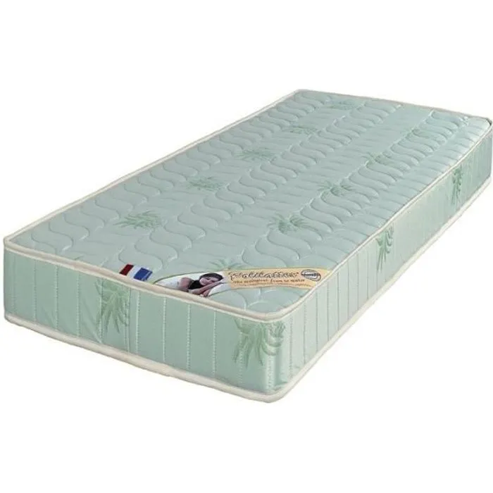 Luxe Matelas Ferme Mousse Poli Lattex Indformable - Face -Tissu - epaisseur 19 cm 80x190 cm-0