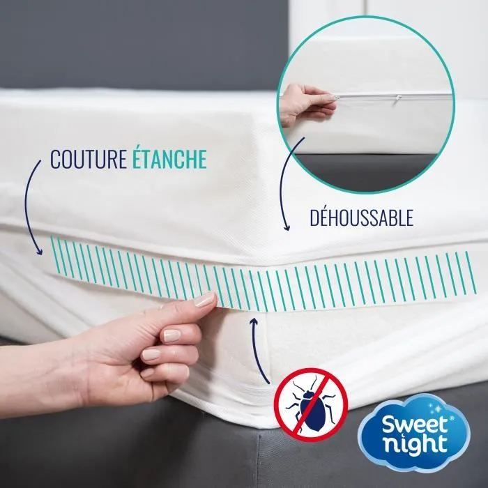 Housse intégrale matelas - Anti-Punaise de lit - 160x200x25 cm - Lavable - Sans traitement chimique-2