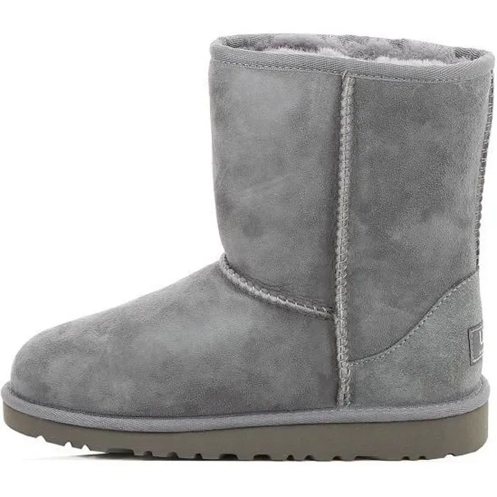 Botte - UGG - Classic - Cuir - Gris - Haute-0