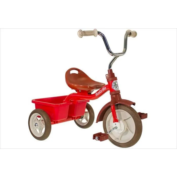 Tricycle enfant - ITALTRIKE - Transporter Champion - Cadre métal - Benne plastique - Rouge-0