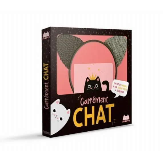 Carrément chat. Un joli carnet et un serre-tête à sequins-0