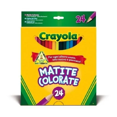 Crayons de couleur - Crayola - Lot de 24 - Couleurs vives - Mine résistante - Corps triangulaire-0