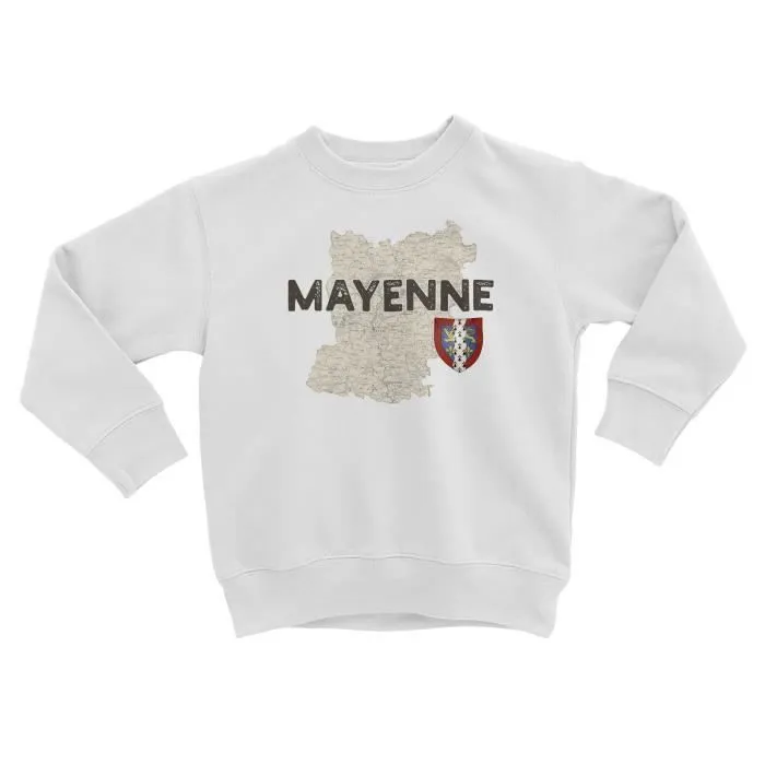 Sweatshirt Enfant Mayenne 53 Departement Laval Carte Ancienne Pays de Loire-0