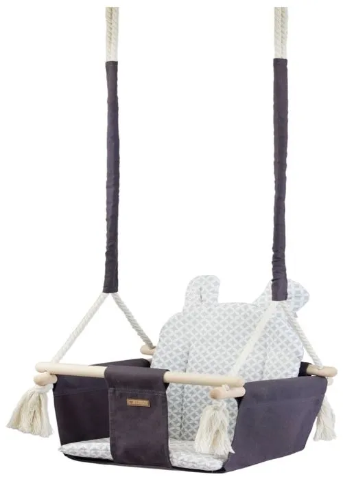 Balançoire bascule confortable pour enfants en bois coton terrasse jardin maison16-4