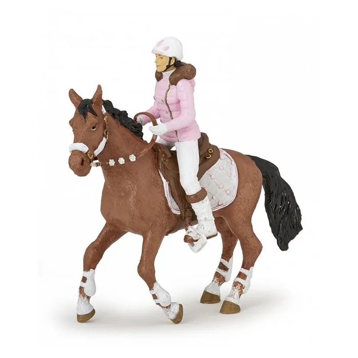Papo - Figurine Cheval de la Cavalière Fashion hiver-1