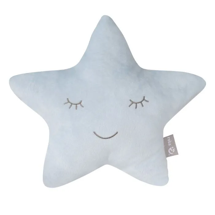 ROBA Fauteuil et Pouf Enfant Lil Sofa + Coussin Décoratif Étoile - Ensemble en Velours - Bleu clair-5