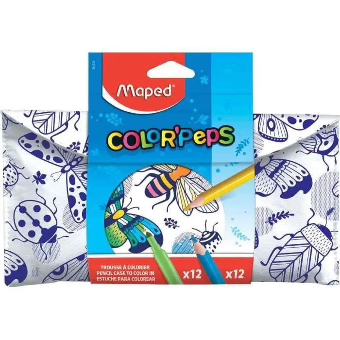 Trousse à colorier - MAPED - Motifs d'insectes - Feutres et crayons de couleur-0