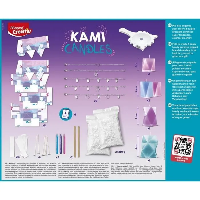 Bougies origami MAPED - Modèle Origami Surprise - Bracelet caché - Âge 8+-2