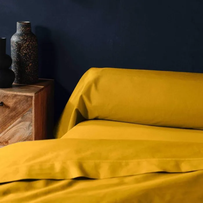 Taie de traversin 85x185 cm - 100% coton - Jaune-1