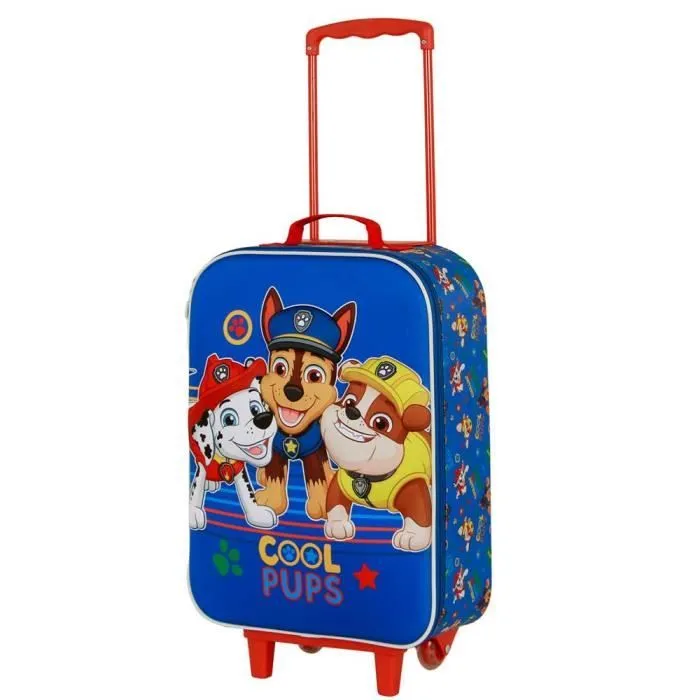 Valise Trolley Soft 3D - La Pat' Patrouille - Bleu - Semi-rigide - 2 roulettes - Taille Unique-0